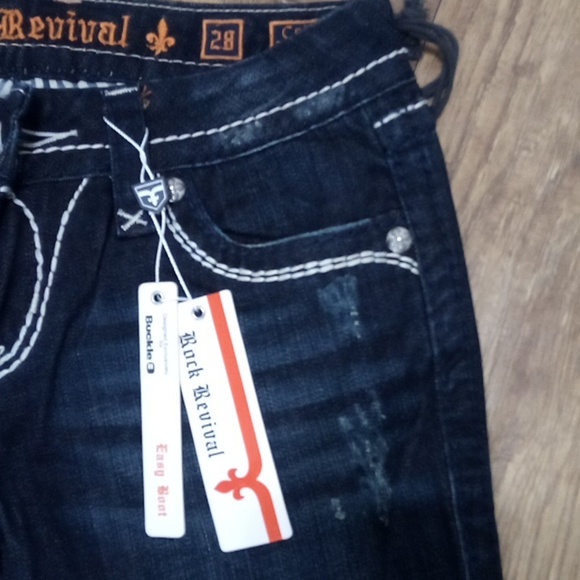 Rock Revival Jeans Women's 30 Easy Boot Embellished Rhinestones NWT 178 USD - Picture 8 of 11